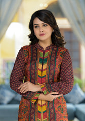 Multi Ethnic Motif Printed Viscose Tunic For Women