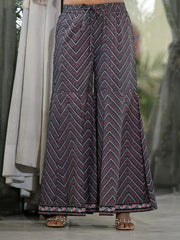 Green Floral Printed Georgette Kurta Sharara & Dupatta Set With Sequins-J4692GREEN