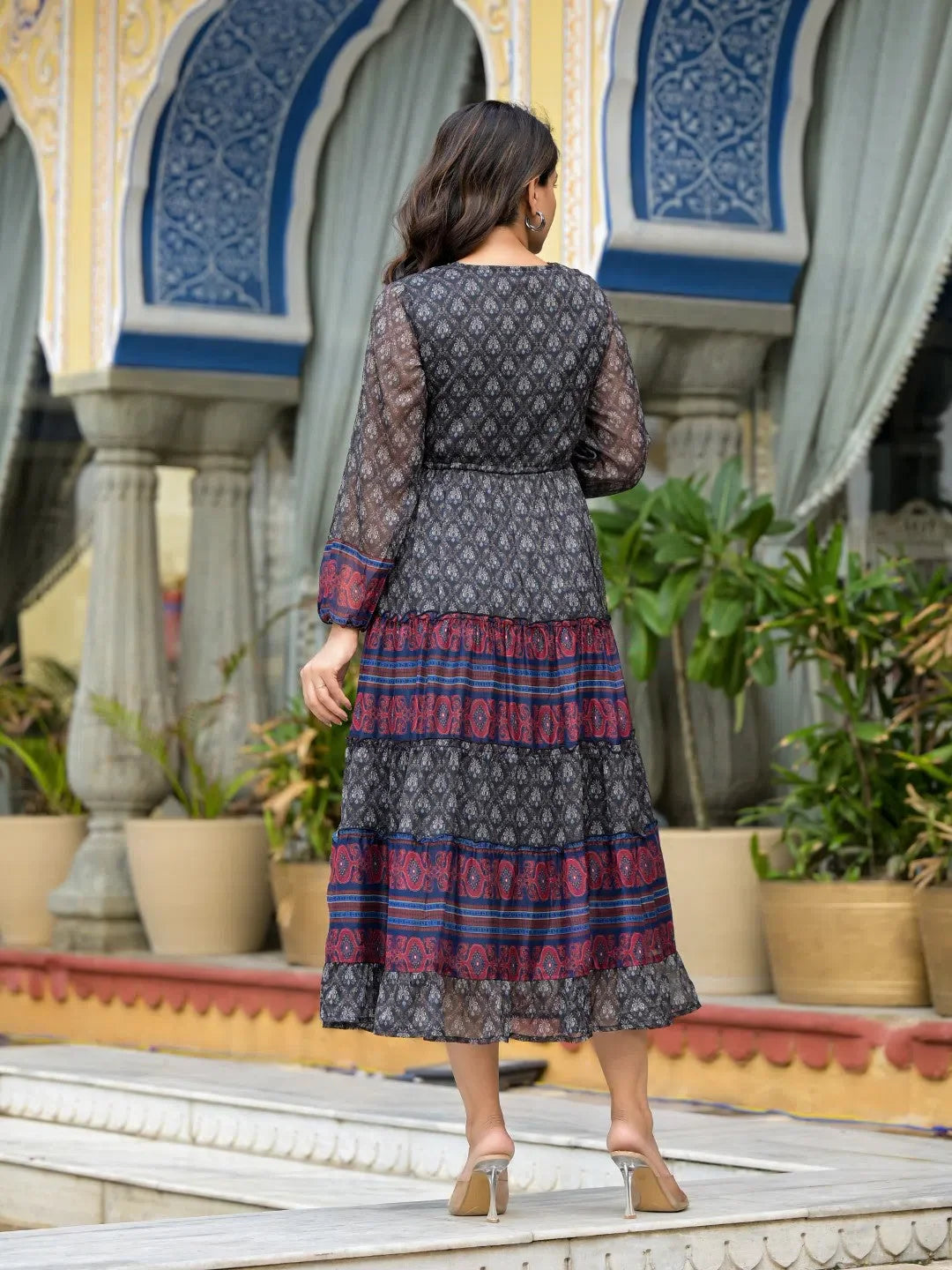 Black Ethnic Maxi Dress