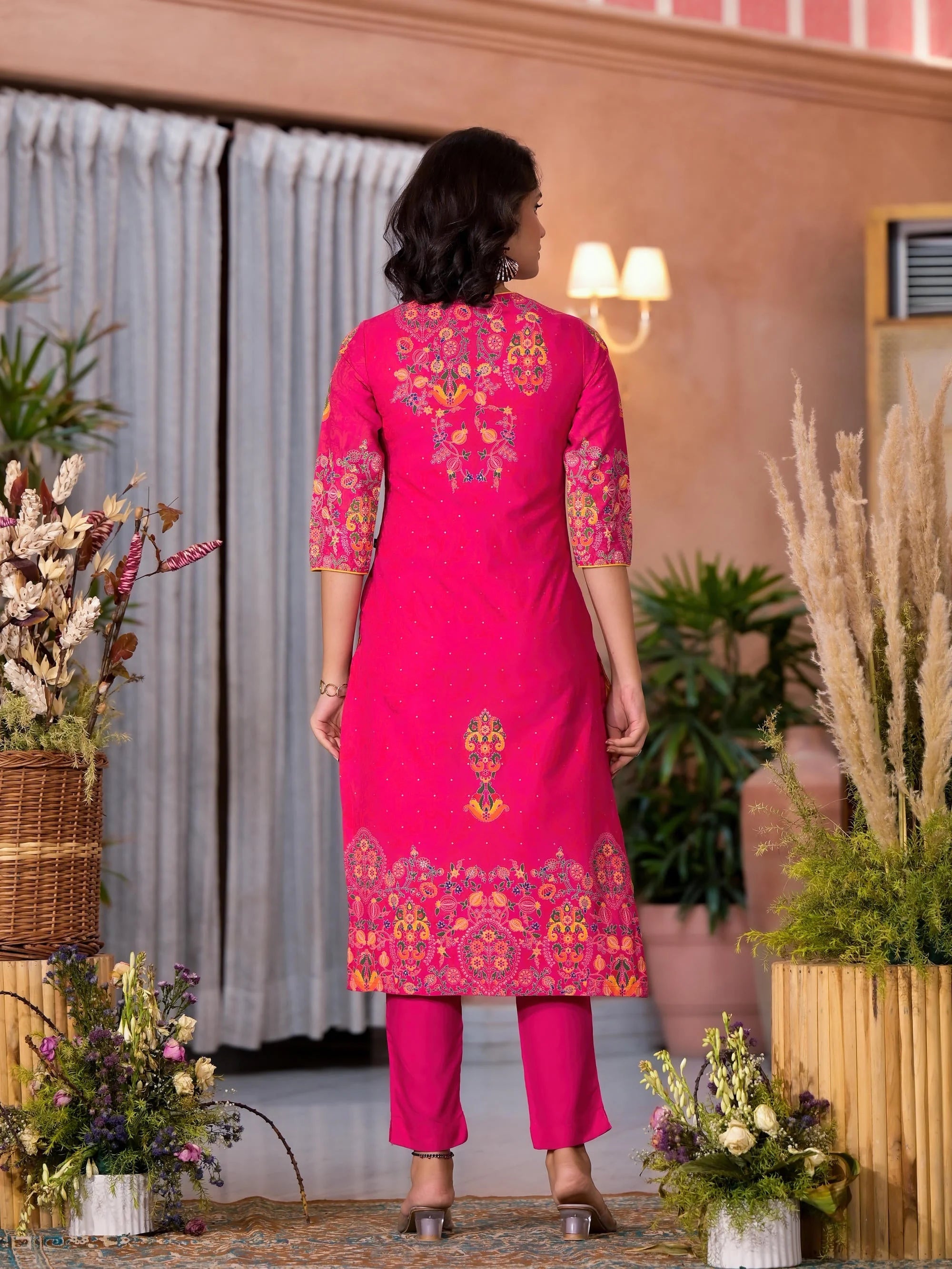 Pink Embroidered Kurta Set | Designer Kurta Sets for Women