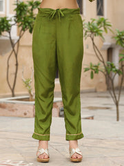 The Swarn Mehndi Green Thread Embroidered Viscose Kurta Pant And Dupatta With Mirror & Zari work-J4747MEHNDIGREEN