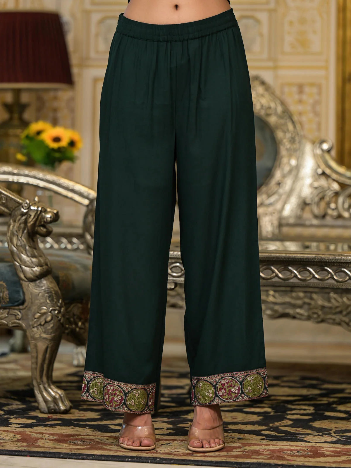 Floral Rayon Kurta Set: Thread Work, Tassels, Kurta Set With D...