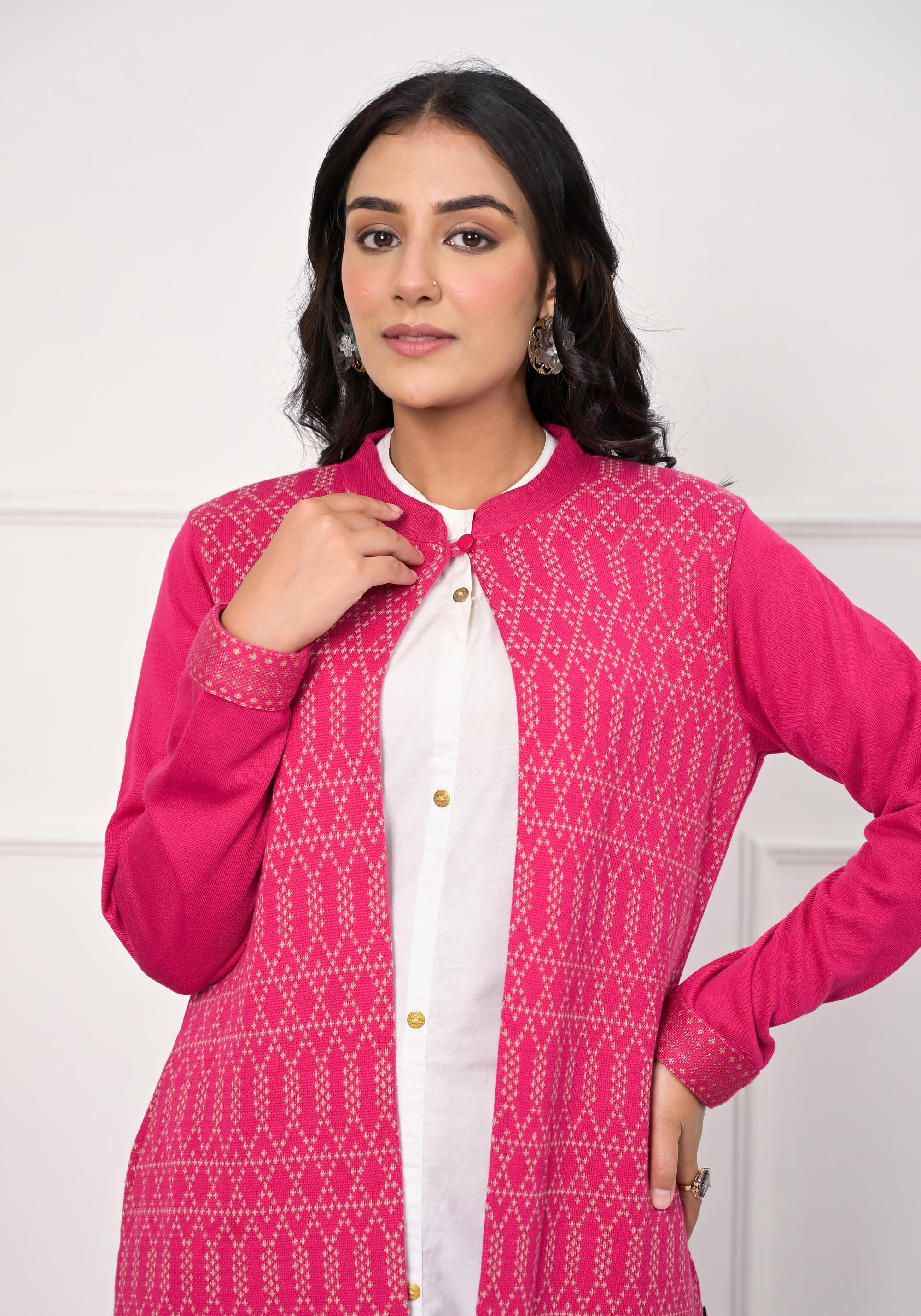 Pink Ethnic Winter Jacket - Women's Fashion Jackets & Outerwear