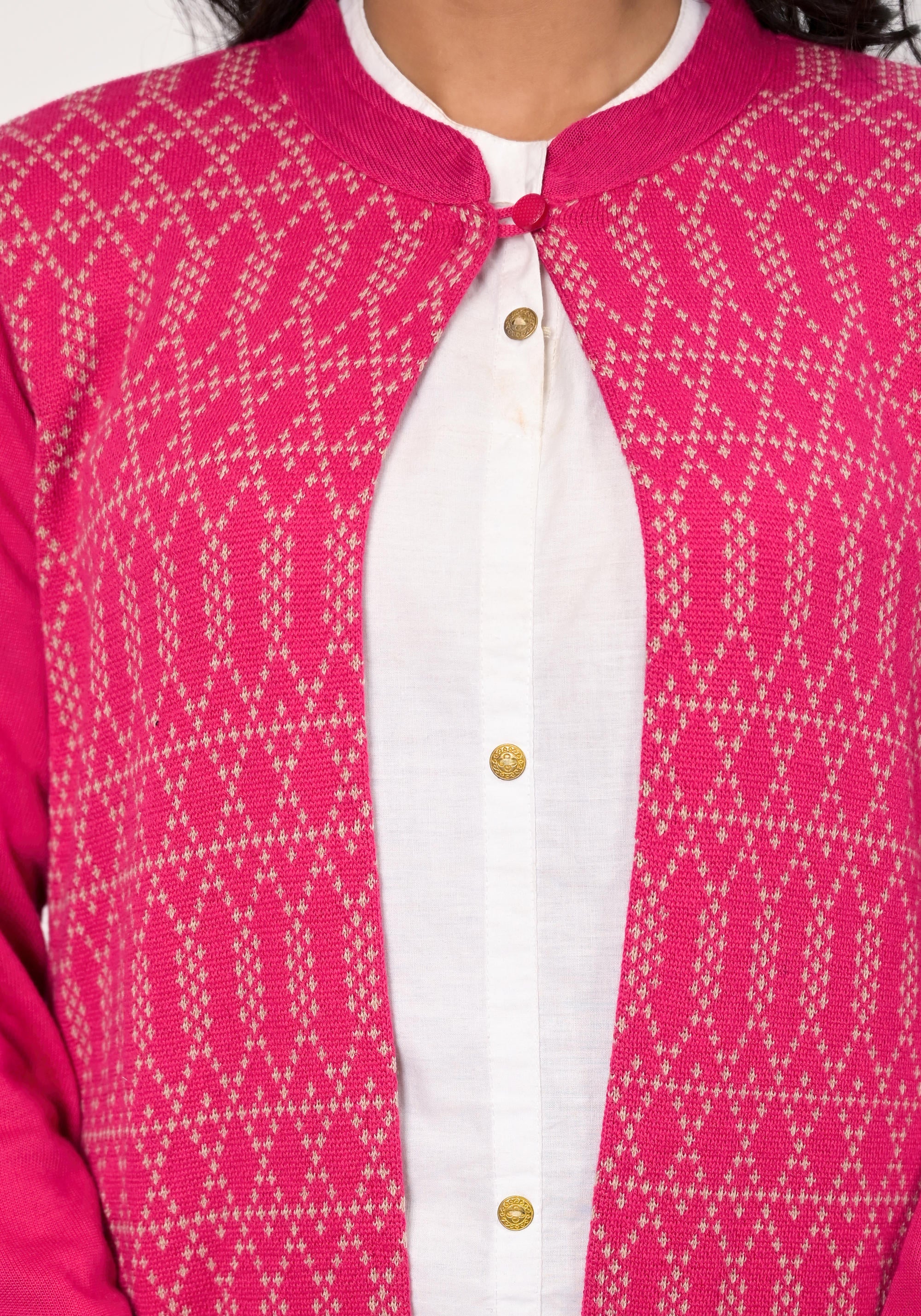 Pink Ethnic Winter Jacket - Women's Fashion Jackets & Outerwear
