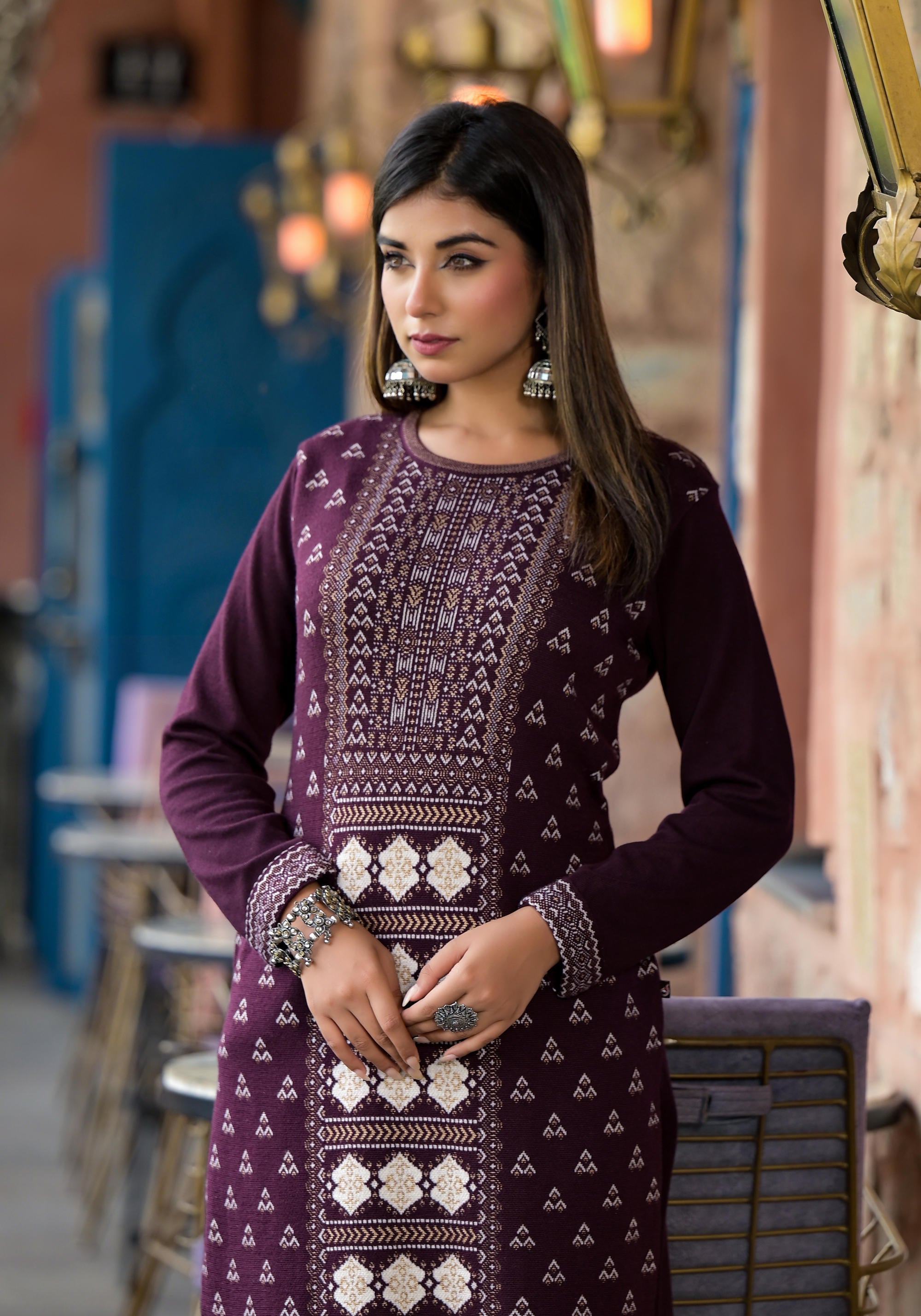Mauve Printed Kurta for Women | Indian Kurtis Online