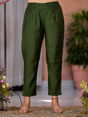 Green Zari Embroidered Viscose Kurta Pant And Dupatta Set With Tassels On Dupatta-J4899GREEN
