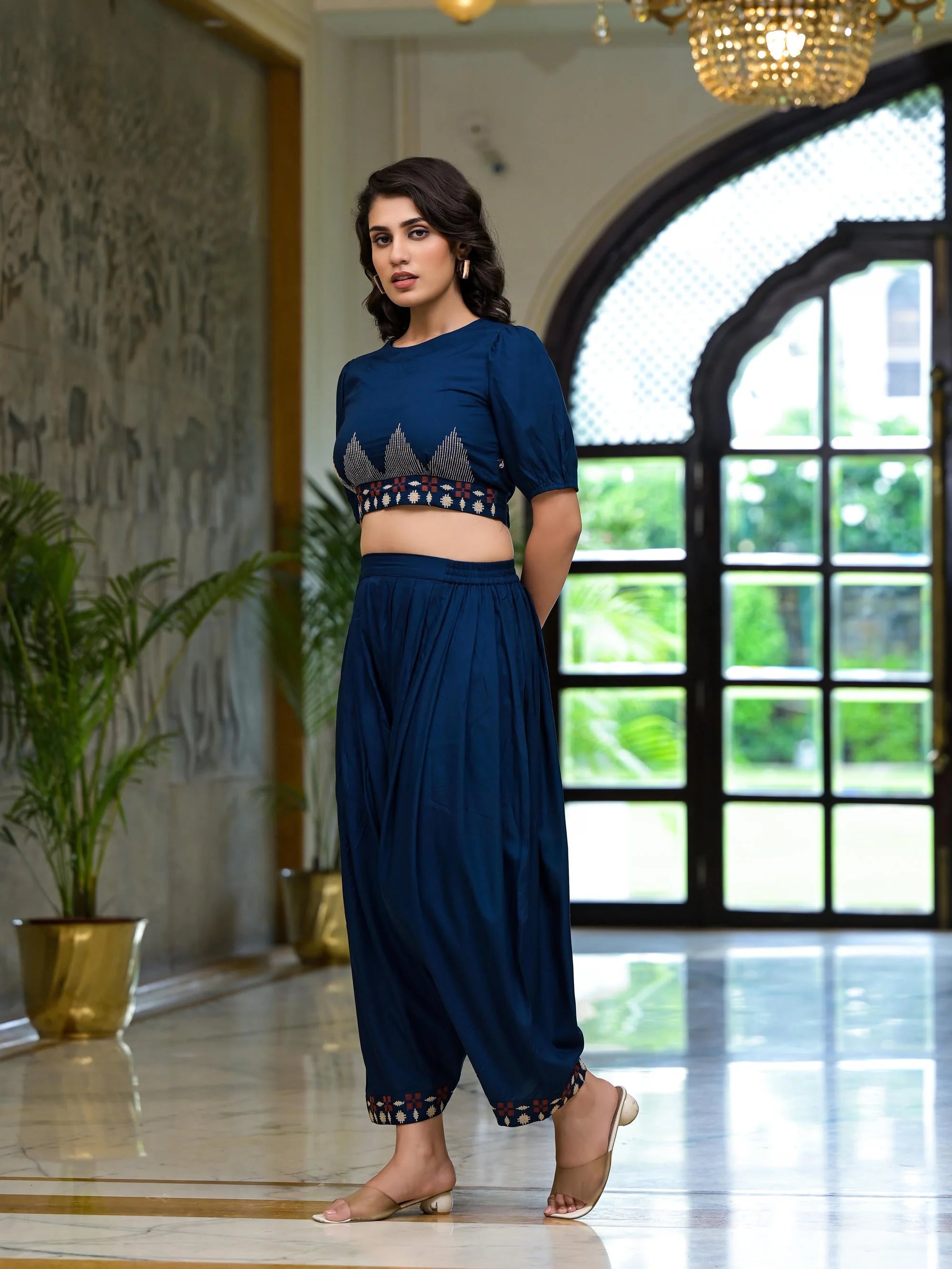 Embroidered Rayon Dhoti Pant Set | Designer Dhoti Suits Online