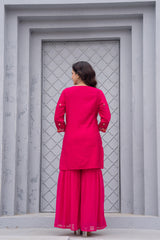 Gulnaar Gulab Embroidered Sharara Set