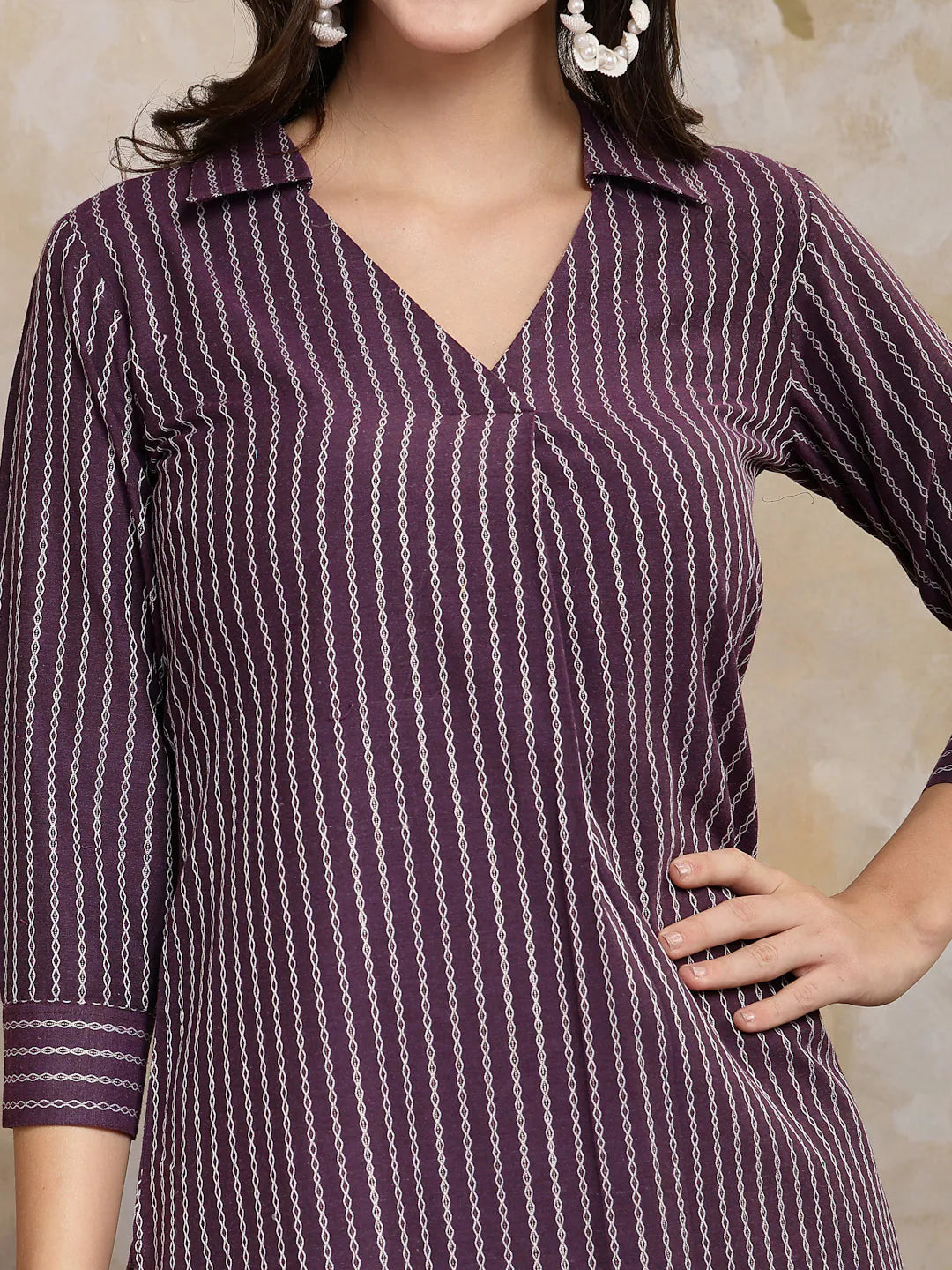 Purple Cotton Blend Indian Kurta for Women - Stylish Kurtas