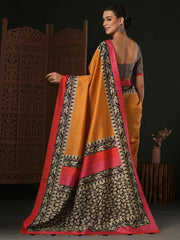 Women's Dola  Black Printed Designer Saree With Blouse Piece-JANY4002