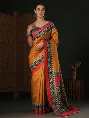 Women's Dola  Black Printed Designer Saree With Blouse Piece-JANY4002