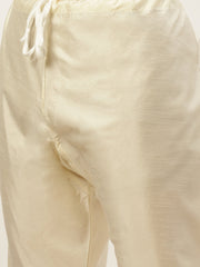 Men's Golden Dupion Silk Kurta with Churidar Jacket