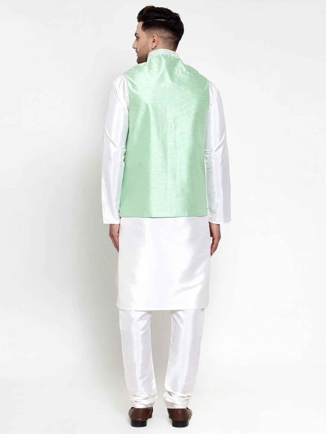 Mens Kurta Pajama Set with Quality Embroidered Nehru Jacket