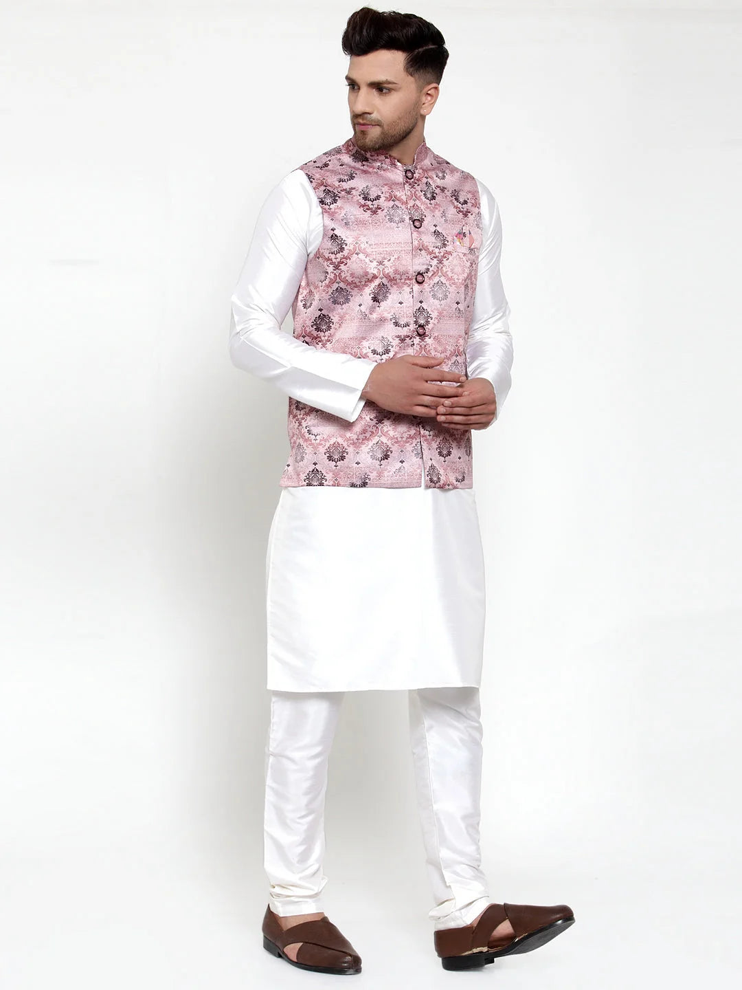 Brown Kurta Pajama with Nehru Jacket | Mens Kurta Pajama Set