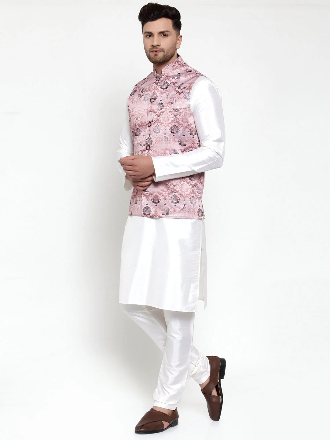 Brown Kurta Pajama with Nehru Jacket | Mens Kurta Pajama Set