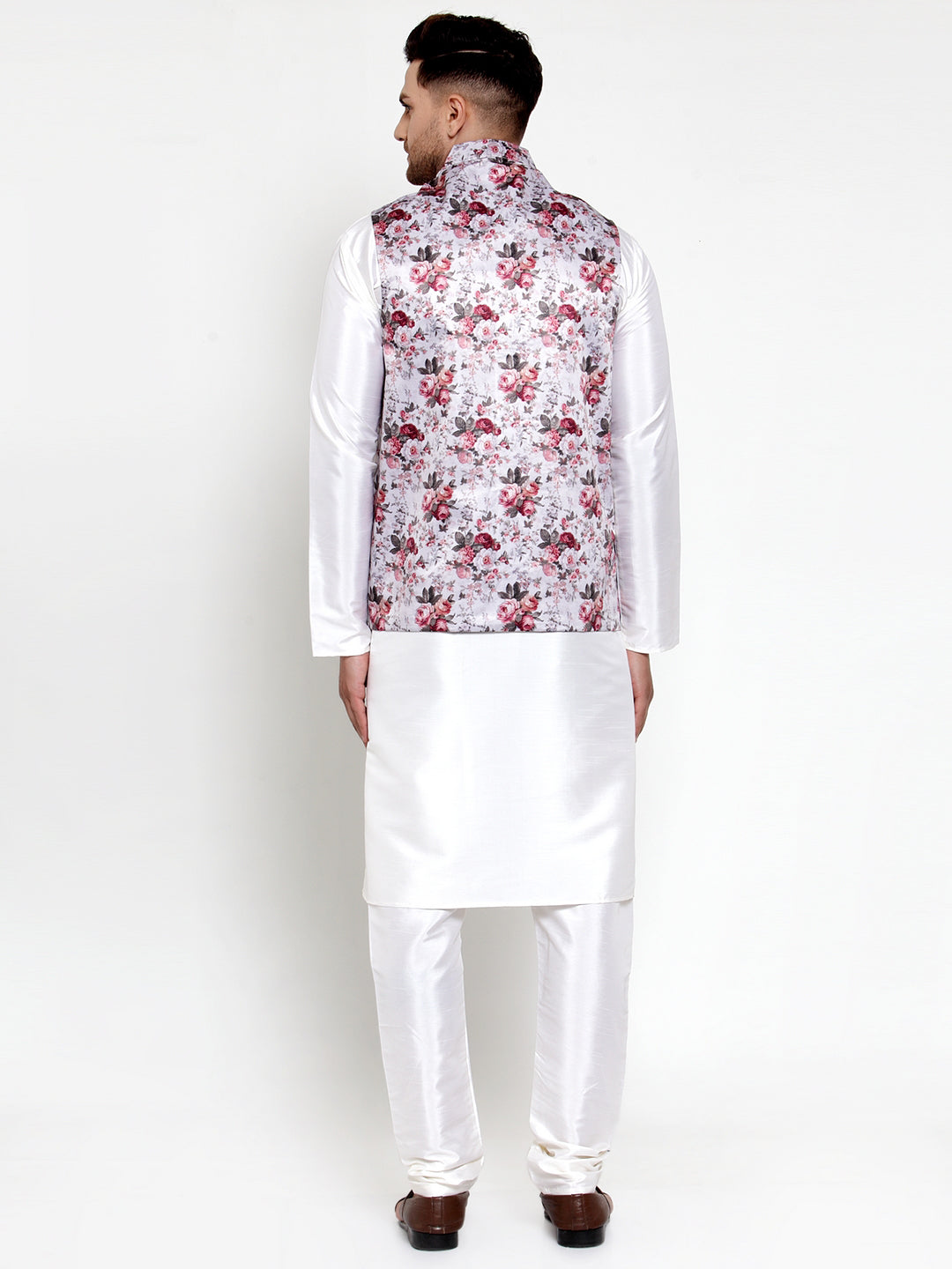 Solid Kurta Pajama & Printed Nehru Jacket | Mens Kurta Pajama