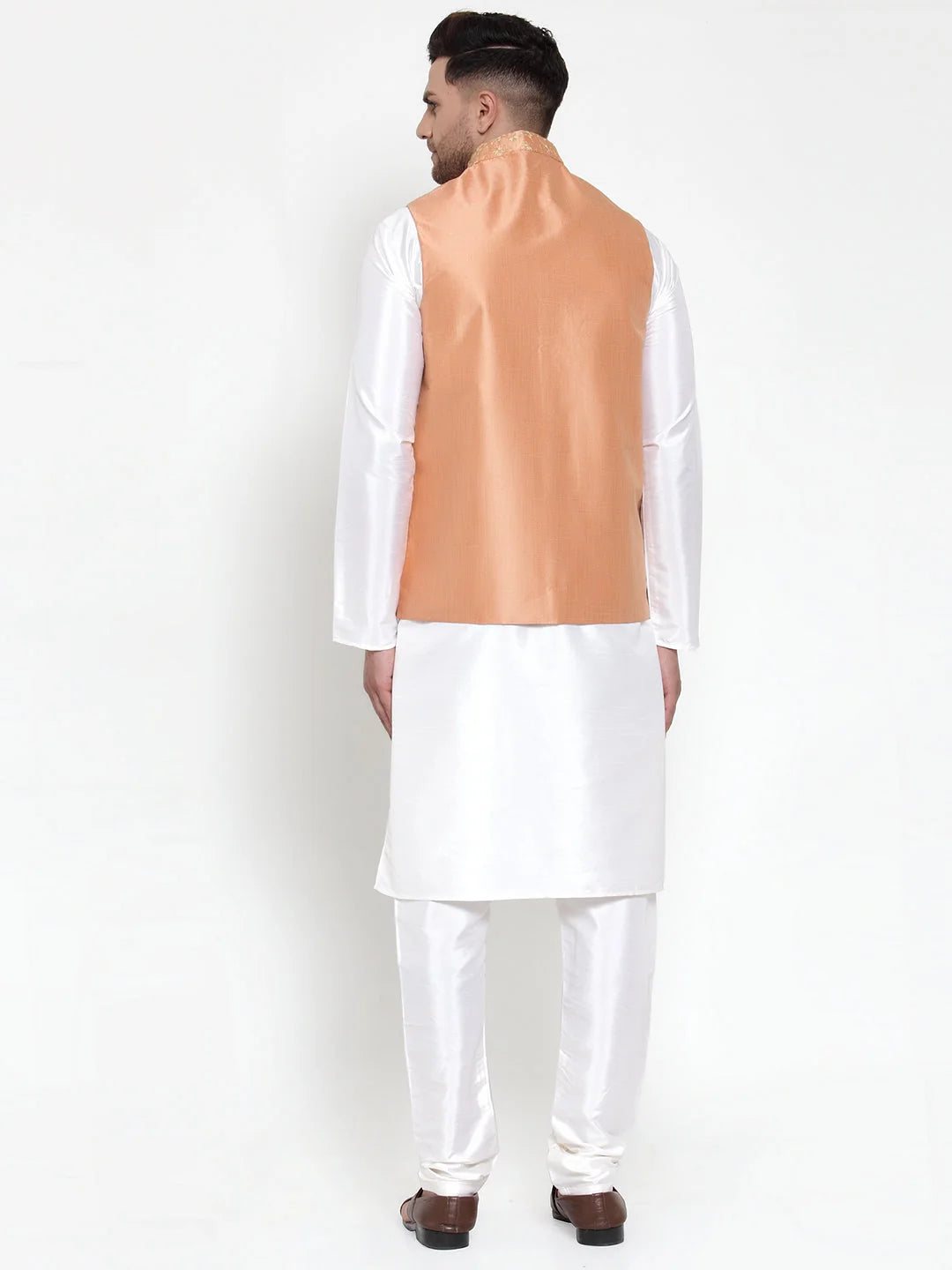 Dupion Kurta Pajama Set with Nehru Jacket | Mens Pathani