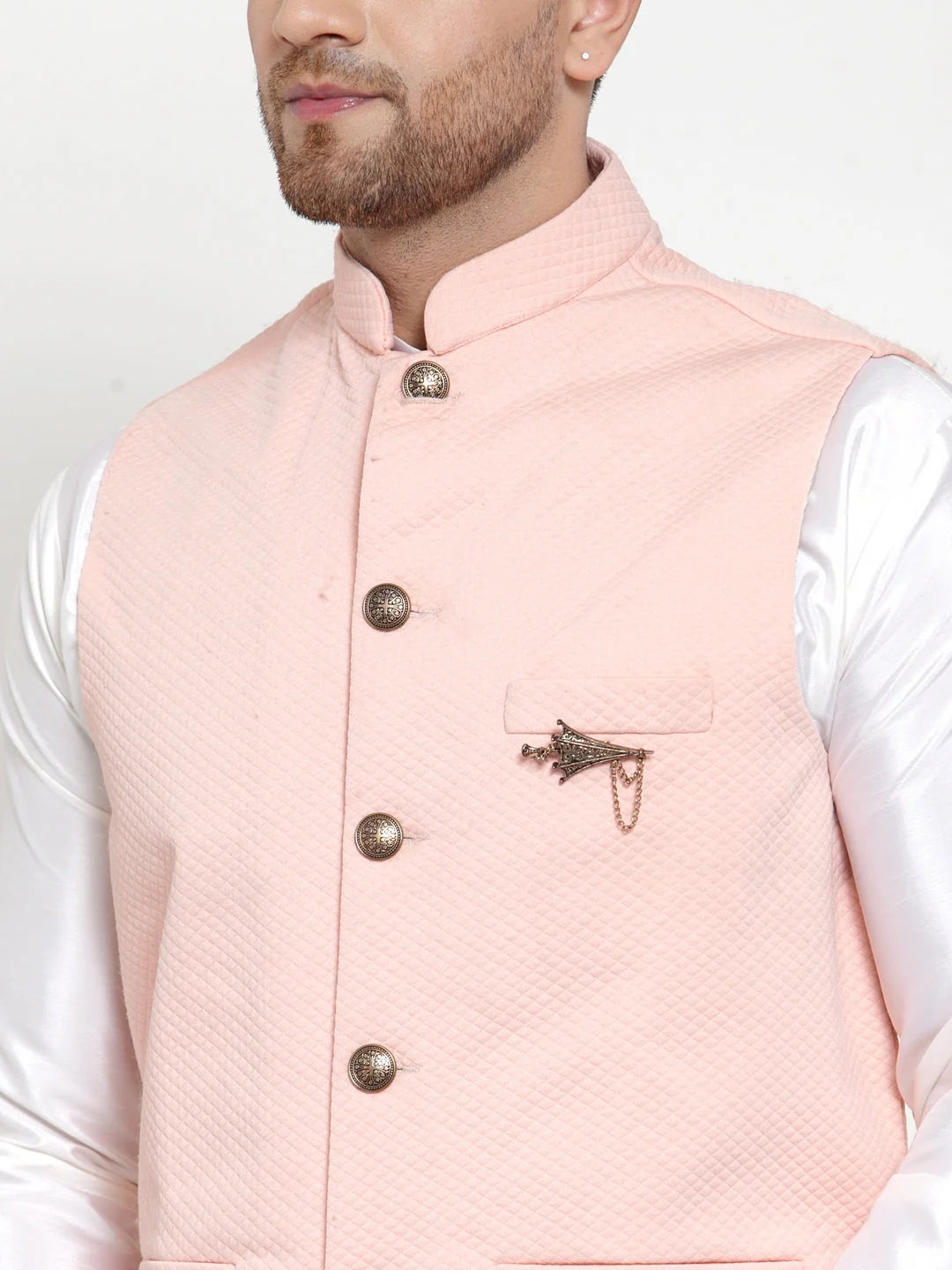 Men's Solid Kurta Pajama with Nehru Jacket | Cotton Pathani Set