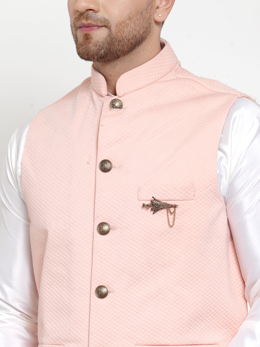 Men's Solid Kurta Pajama with Nehru Jacket | Cotton Pathani Set