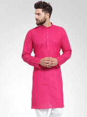 Men Pink & White Solid Kurta Only ( KO 532 Pink )-KO-532