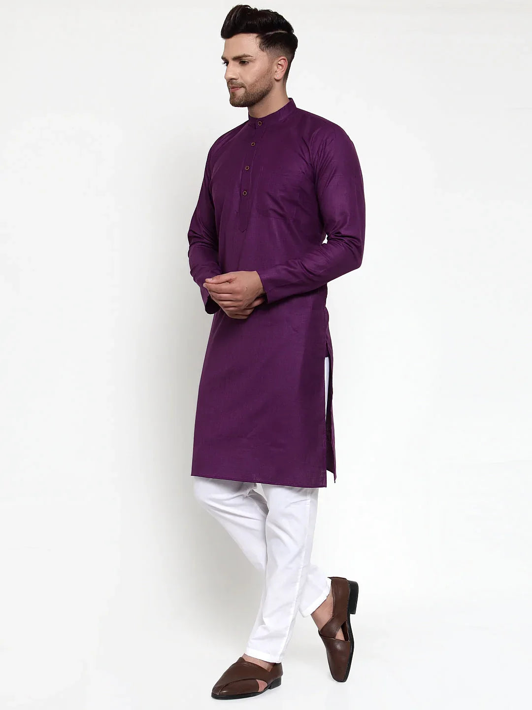 DesiQlo Men Ethnic Set - Purple - JOKP_532Purple_S