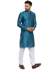 Men's Peacock Jacquard Kurta Only