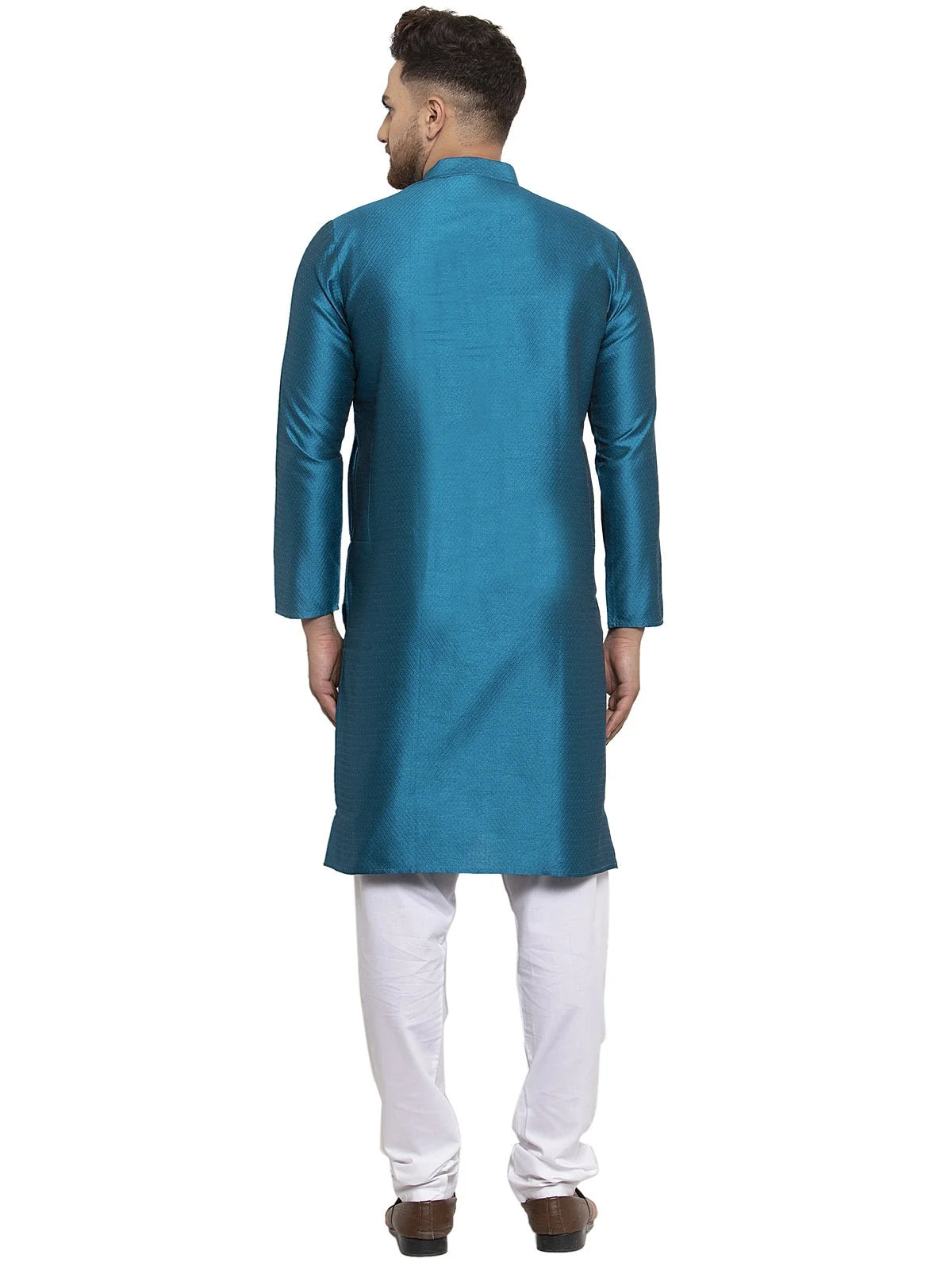 Men's Peacock Jacquard Indian Kurta | Wedding Kurta