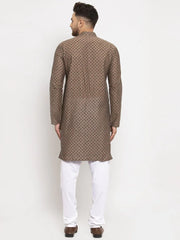 Men Grey Cotton Printed Kurta Only ( KO 614 Grey )-KO-614