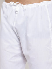 Men Black Woven Design Ikkat Straight Kurta with Churidar ( JOKP 615 Black )-JOKP-615