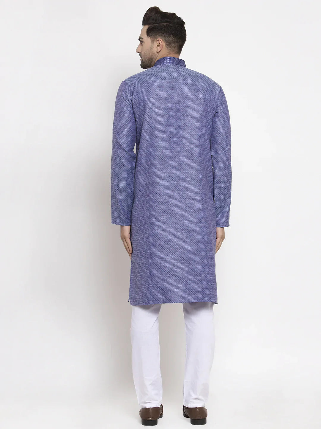 Shop Blue Embroidered Mens Kurta Pajama Set | Cotton Kurta Pajama