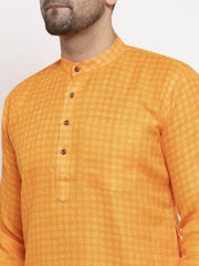 Men's Yellow Woven Kurta Payjama Sets