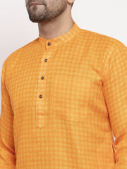 Men's Yellow Woven Kurta Payjama Sets