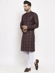 Men Brown Printed Kurta Only ( KO 623 Brown )-KO-623
