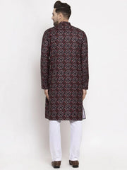 Men Brown Printed Kurta Only ( KO 623 Brown )-KO-623