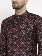 Men Brown Printed Kurta Only ( KO 623 Brown )-KO-623