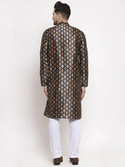 Men Black Printed Kurta Only ( KO 624 Black )-KO-624