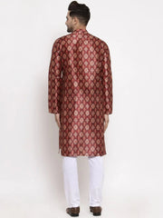 Men Maroon Printed Kurta Only ( KO 624 Maroon )-KO-624