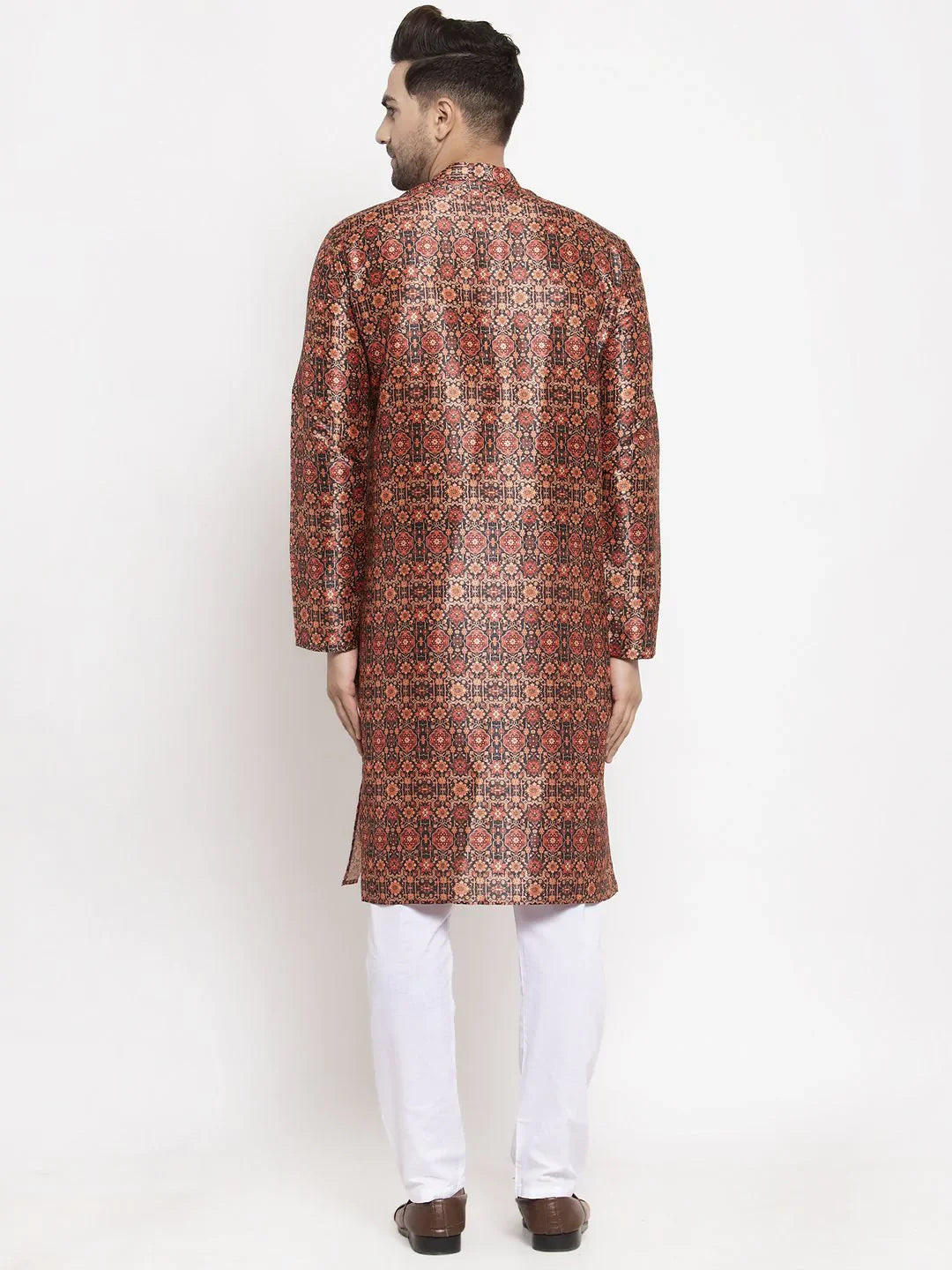 Multi-colour Printed Mens Kurta - Stylish Indian Kurta