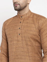 Men Brown Self Design Kurta Only ( KO 625 Brown )-KO-625