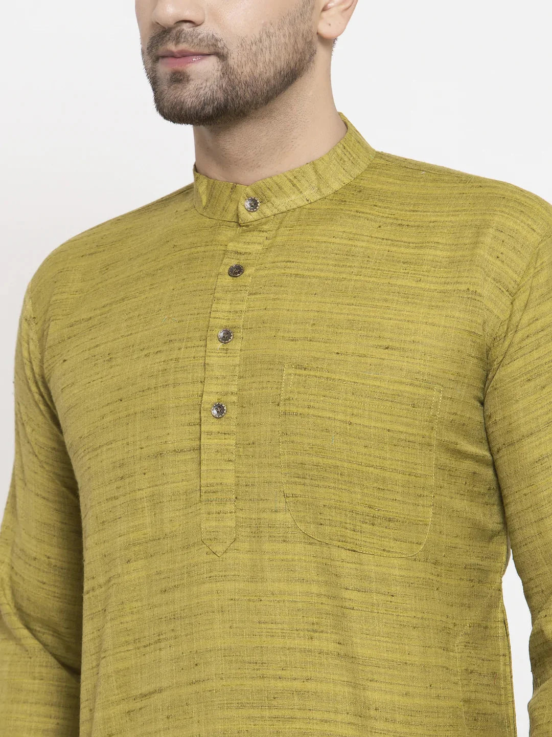 Green Cotton Mens Kurta Pajama Set - Stylish Kurta Pajama Online