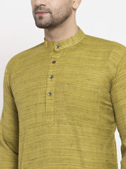 Men Green Self Design Kurta with Pyjamas ( JOKP 625 Green )-JOKP-625