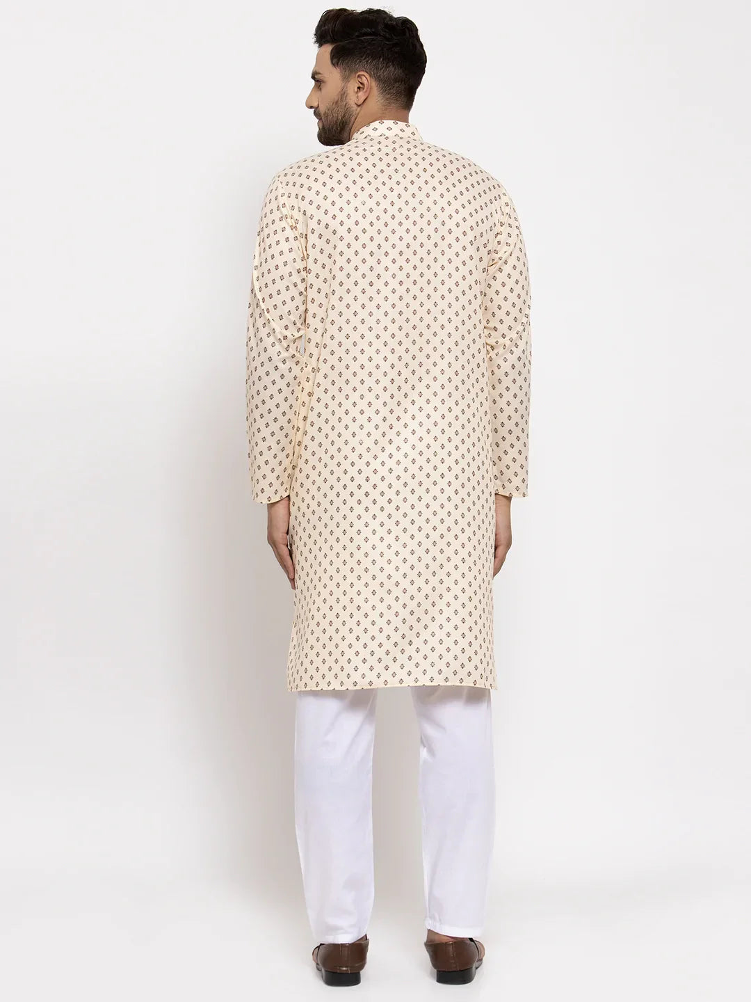 Cream Mens Kurta Pajama Set - Cotton Kurta Pajama