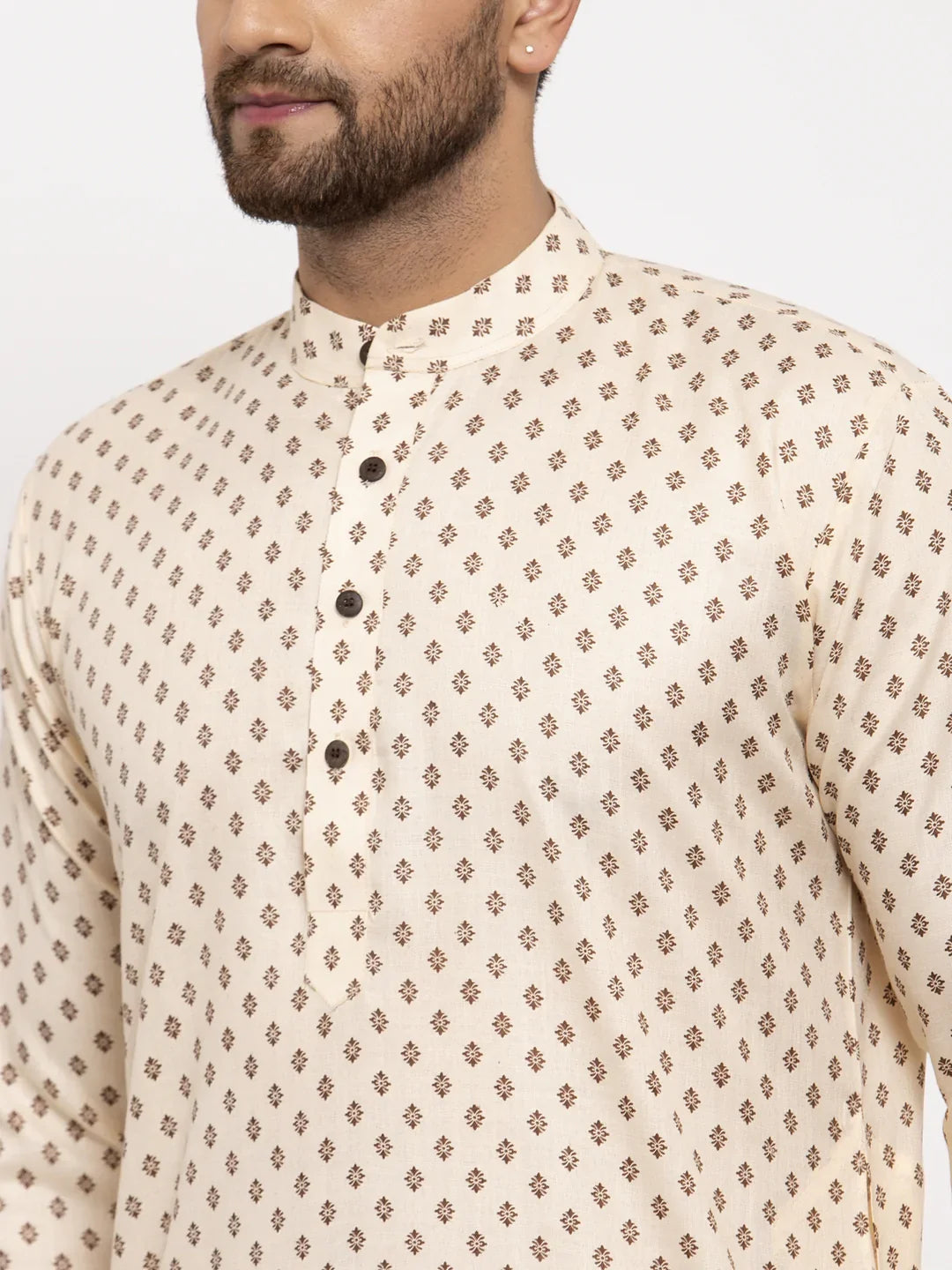 Cream Mens Kurta Pajama Set - Cotton Kurta Pajama