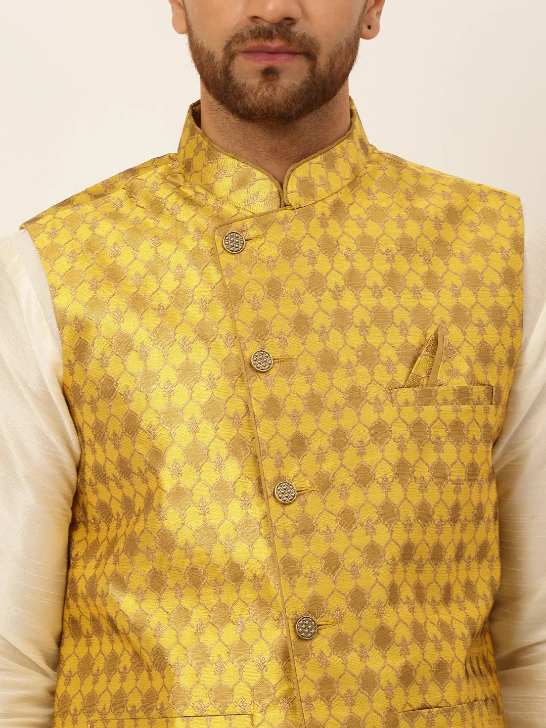 Mustard Nehru Jacket for Men: Cotton Modi Jacket | Ethnic Wear