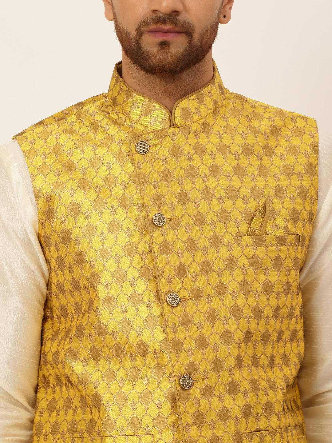 Mustard Nehru Jacket for Men: Cotton Modi Jacket | Ethnic Wear