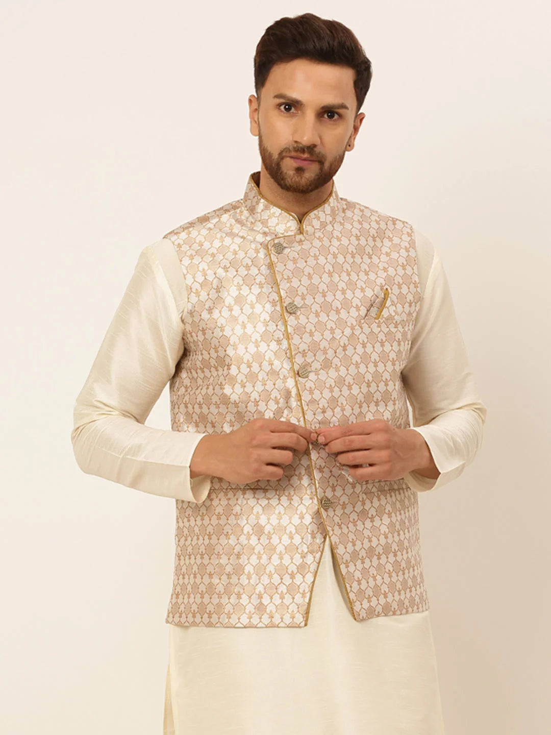 Silver Men's Nehru Jacket: Stylish Cotton Modi Jacket Online