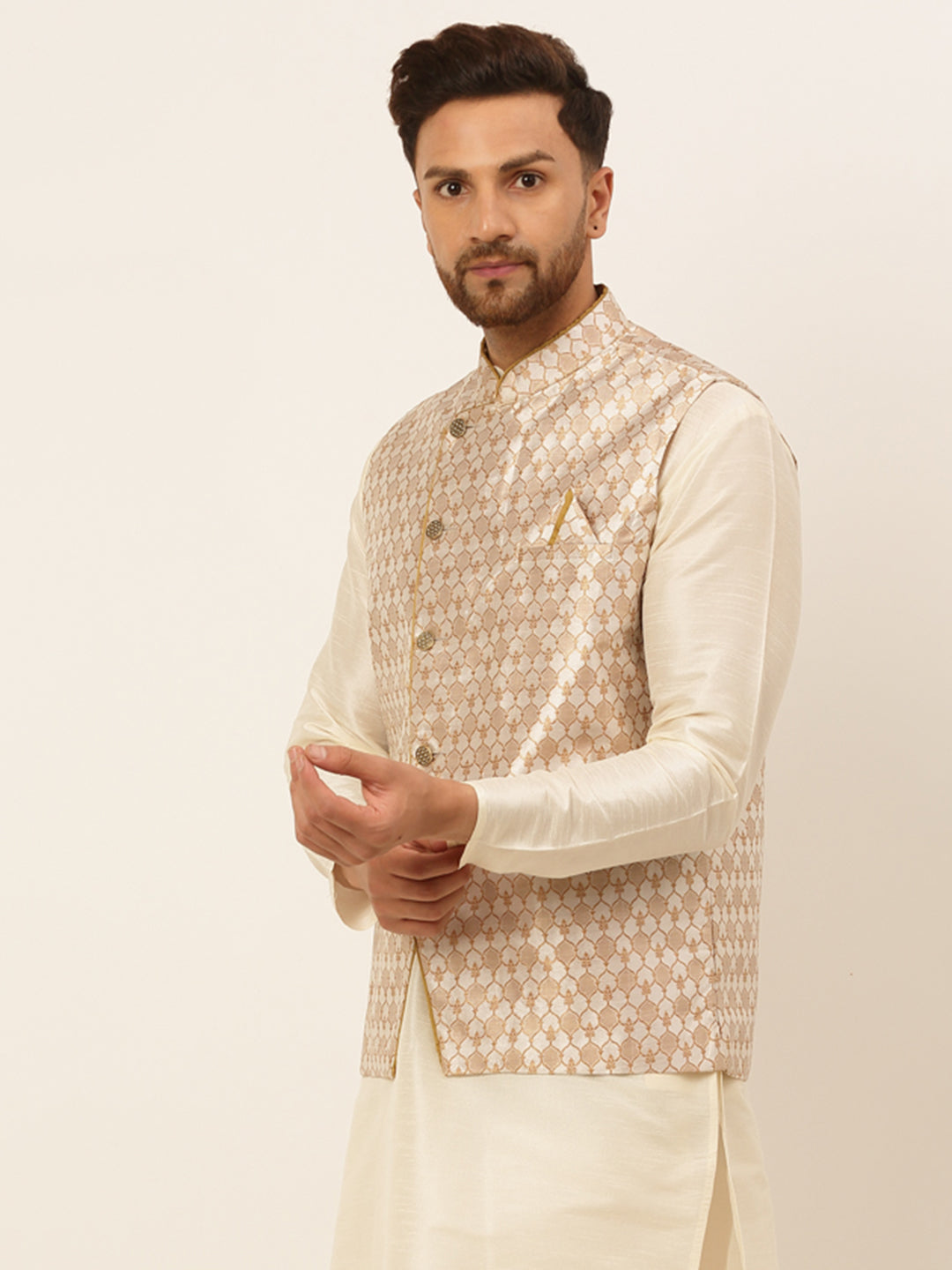 Silver Men's Nehru Jacket: Stylish Cotton Modi Jacket Online