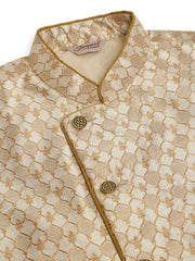 Men's Woven Design Waistcoat ( JOWC 4048Silver )-JOWC-4048
