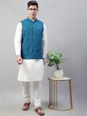 Men Sequins Embroidered Rayon Nehru-MJOWC-4075