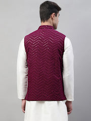 Men's Sequins Embroidered Rayon Jacket-JOWC-4075
